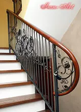 Balustrada drewniano-metalowa