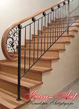 Balustrada kuta z poręczą drewnianą
